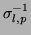 $\sigma_{l, p}^{-1}$